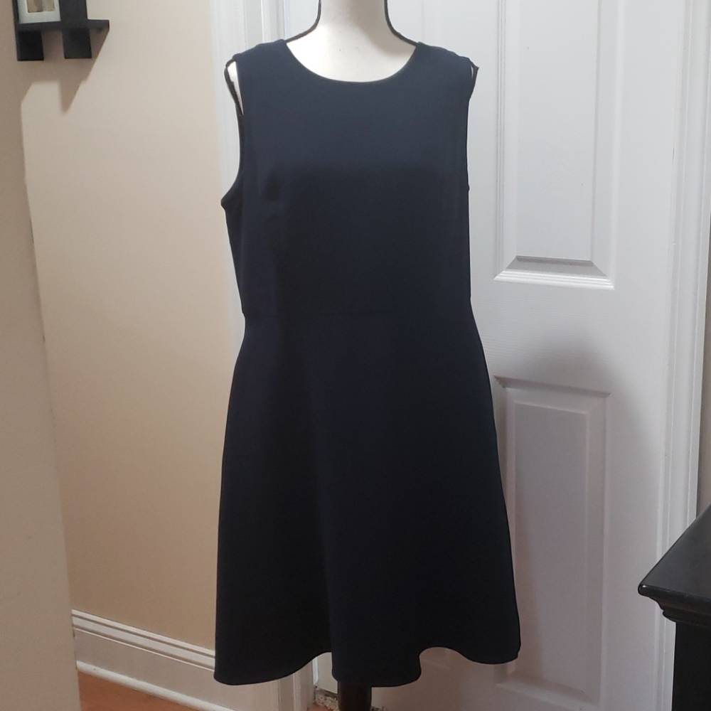 Talbots navy blue sheath dress - Picture 1 of 9